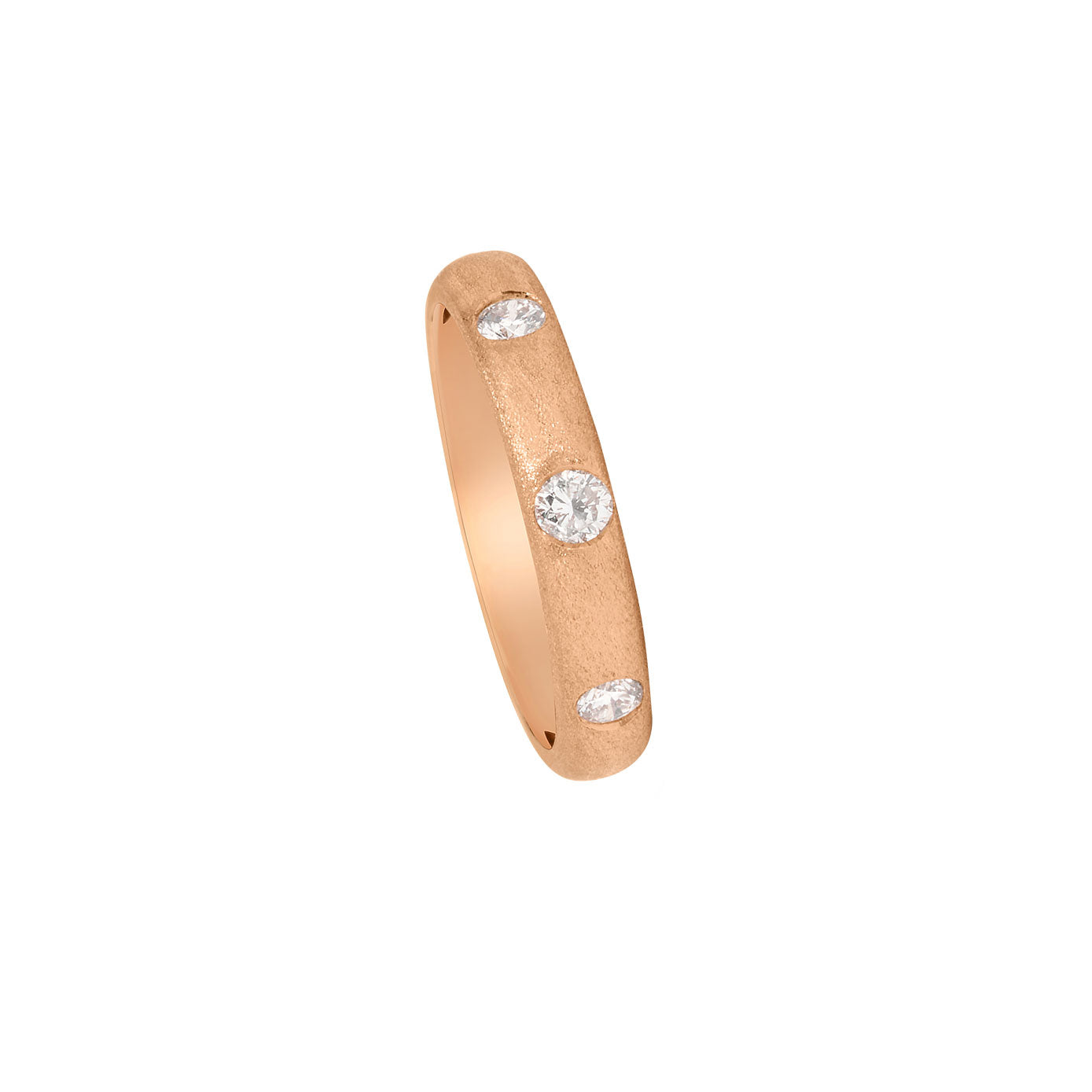 14 Karat Rosé Gold Band with 3 Diamonds