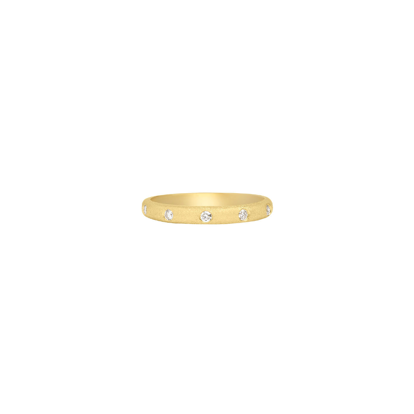 14 Karat Yellow Gold Band with 5 Diamonds