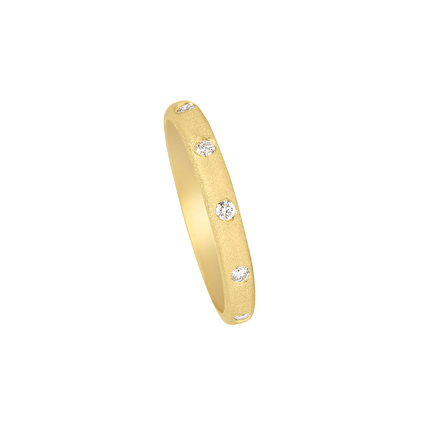 14 Karat Yellow Gold Band with 5 Diamonds