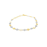 14 Karat Yellow and White Gold Disc Bracelet with Diamonds