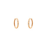 14 Karat Rose Gold Small Hoop Earrings With Diamonds