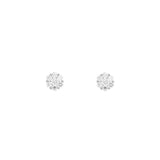 18 Karat White Gold Flower Stud diamond Earrings