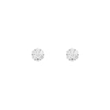 14 Karat White Gold Cluster Earrings With Diamonds