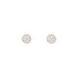 14 Karat Rose Gold Cluster Earrings With Diamonds