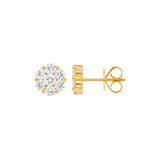 14 Karat Rose Gold Cluster Earrings With Diamonds