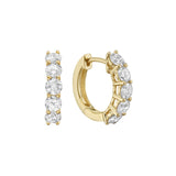 14 Karat Yellow Gold Huggie Earrings With Diamonds