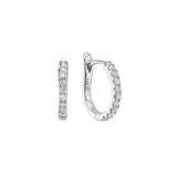 14 Karat White Gold Diamond Huggie Earrings