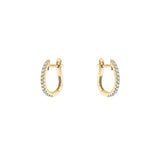 14 Karat Yellow Gold Horseshoe Diamond Huggies