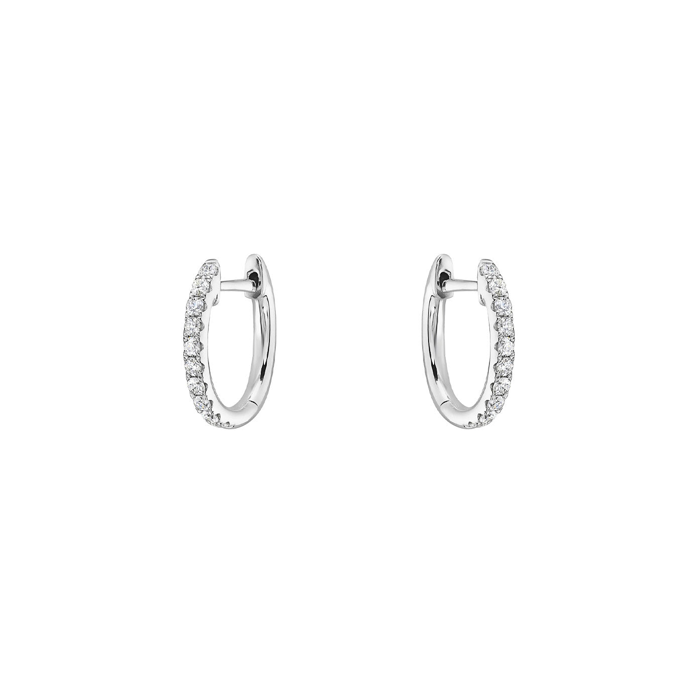 14 Karat White Gold Diamond Huggies