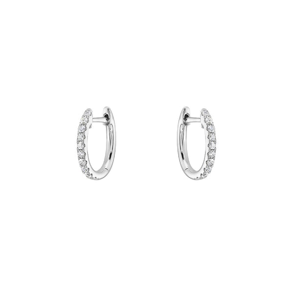 14 Karat White Gold Diamond Huggies