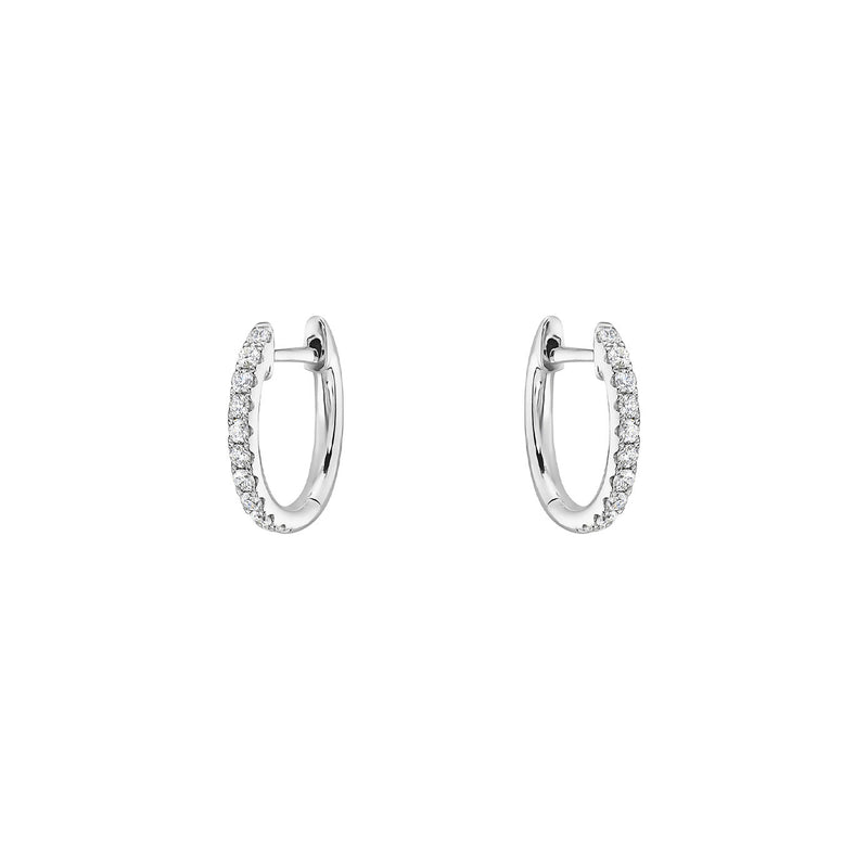 14 Karat White Gold Diamond Huggies