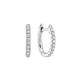14 Karat White Gold Diamond Huggies