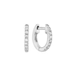 14 Karat White Gold Micro huggies with diamonds