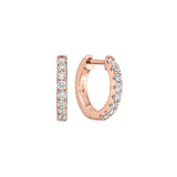 14 Karat Rose Gold Diamond Huggie Earrings