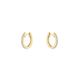 14 Karat Yellow Gold Huggy earrings with diamonds