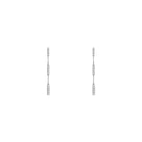 14 Karat White Gold Bar Drop Earrings With Diamonds