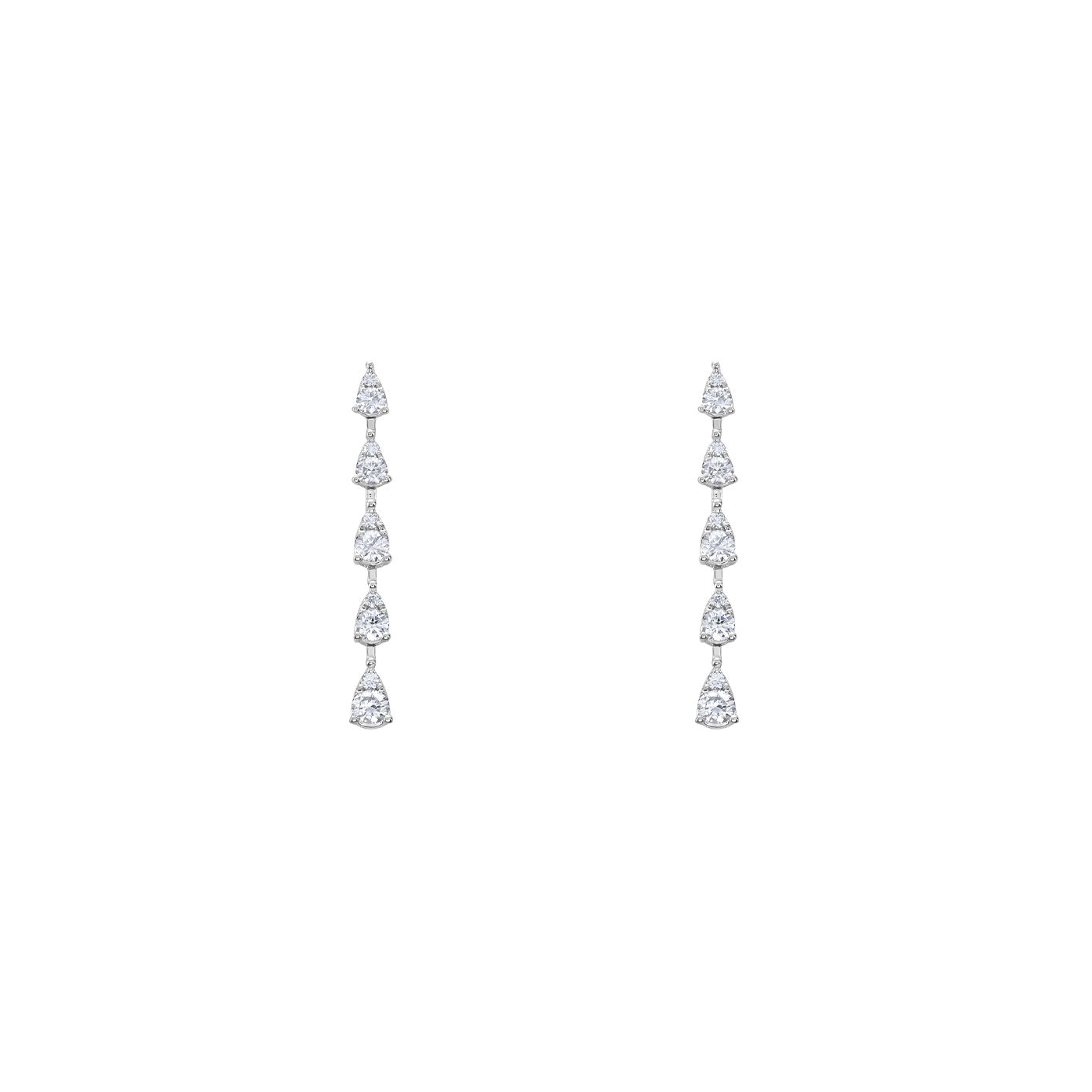 4 Karat White Gold Drop Earrings With Diamonds