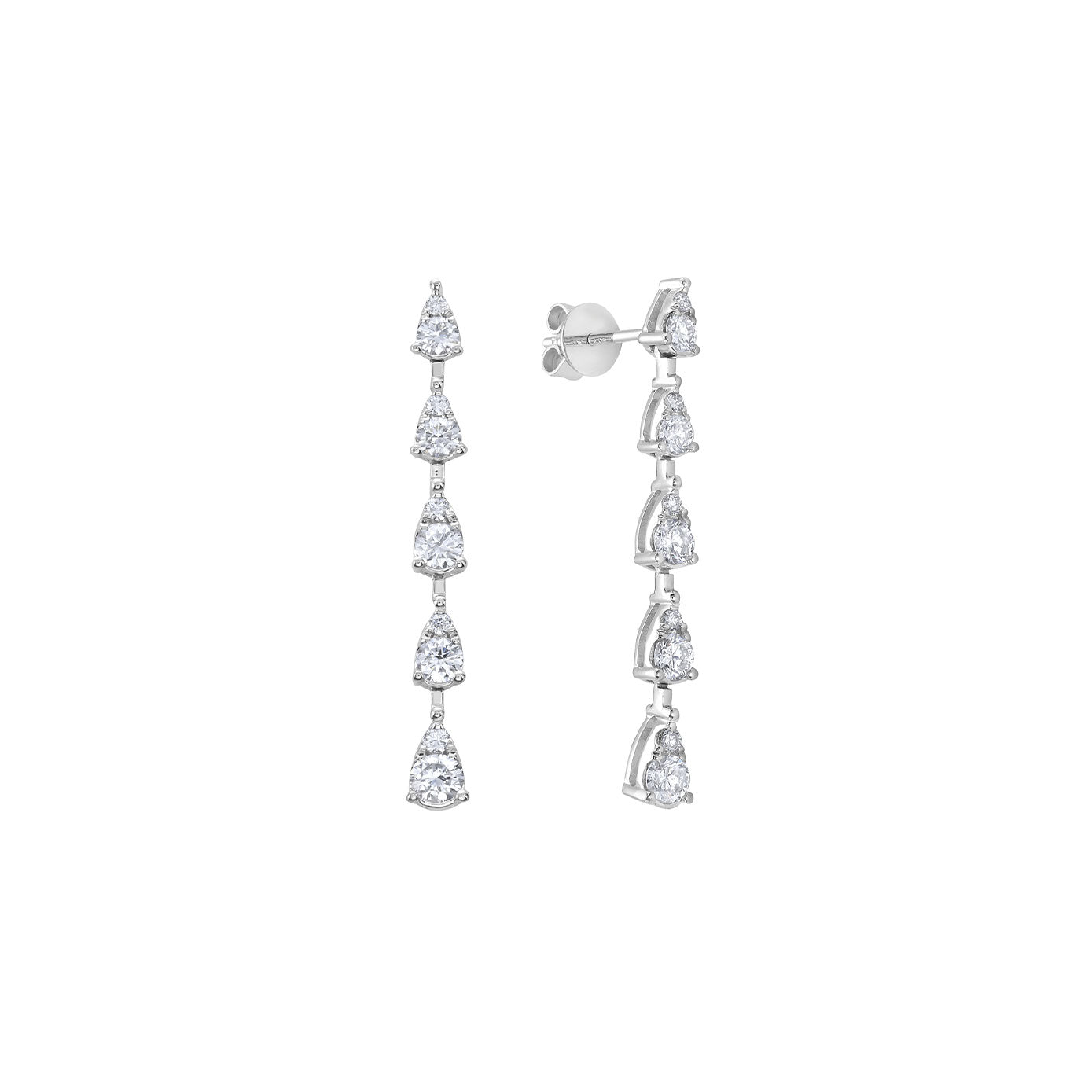 4 Karat White Gold Drop Earrings With Diamonds