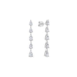 4 Karat White Gold Drop Earrings With Diamonds