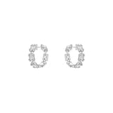 14 Karat White Gold Small Baguette Illusion Earrings With Diamonds