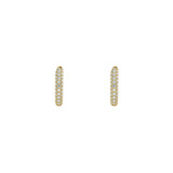 14 Karat Yellow Gold Pave Huggie Earrings With Diamonds