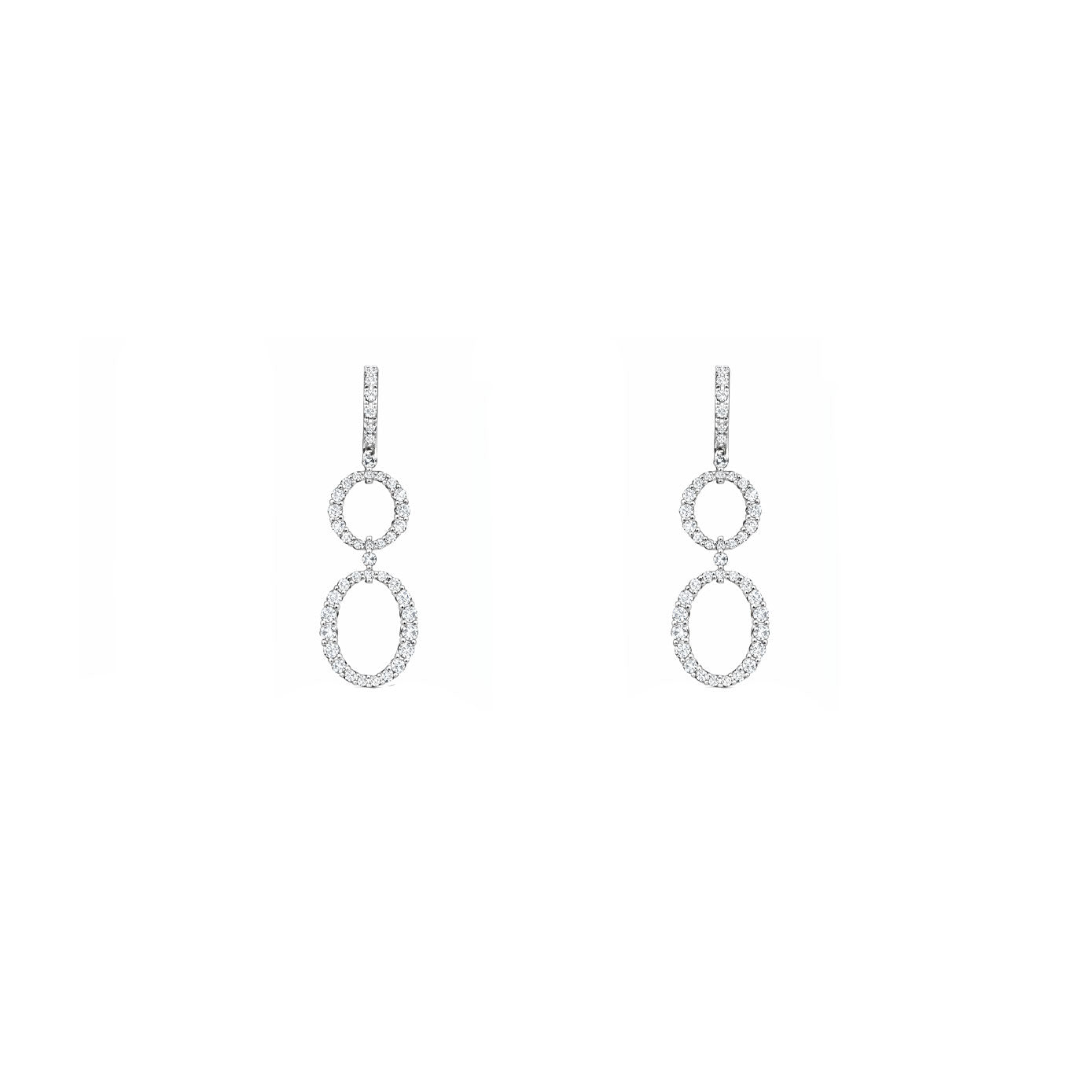 14 Karat White Gold Drop Earrings With Diamonds