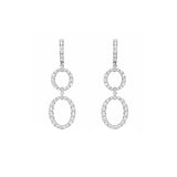 14 Karat White Gold Drop Earrings With Diamonds