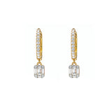 14 Karat Yellow Gold Drop Earrings With Diamonds