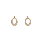 14 Karat Yellow Gold Open Disc Earrings With Diamonds