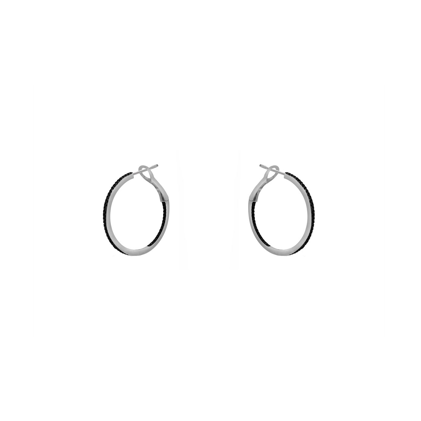 14 Karat White Gold Inside out with Black Diamonds