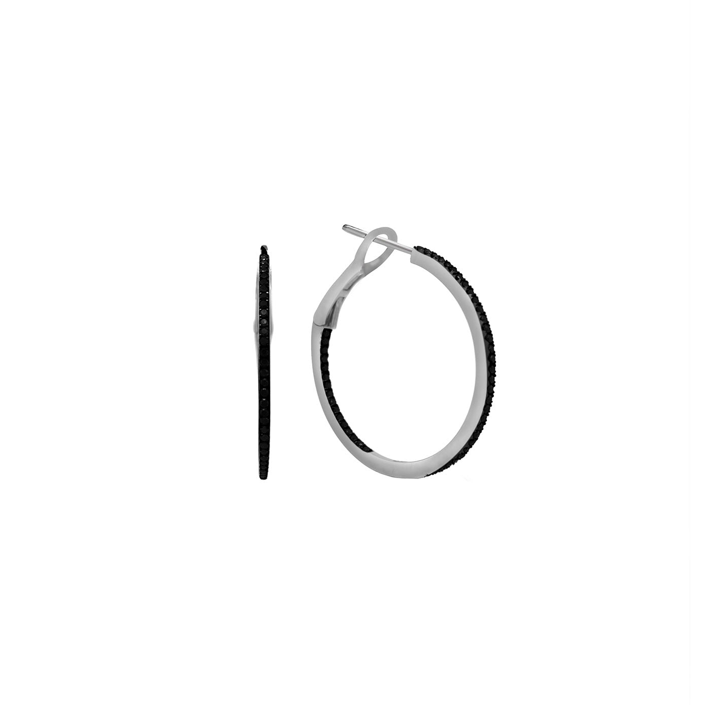 14 Karat White Gold Inside out with Black Diamonds