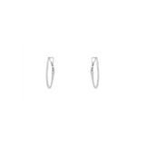 14 Karat White Gold Inside/Out Oval shape hoops with white diamonds