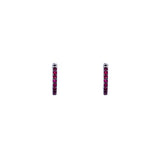 14 Karat White Gold Ruby huggy hoop earrings