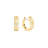 14 karat yellow gold Confetti hoop earrings with diamonds