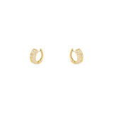 14 Karat Yellow Gold Matte' Wide Hoop with Diamonds
