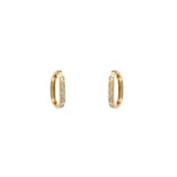 14 Karat Yellow Gold Rectangular hoop with diamonds