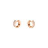 14 Karat Rose Gold 5 Row Diamond Huggie Earrings