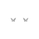 14 Karat White Gold Butterfly Diamond Stud Earrings