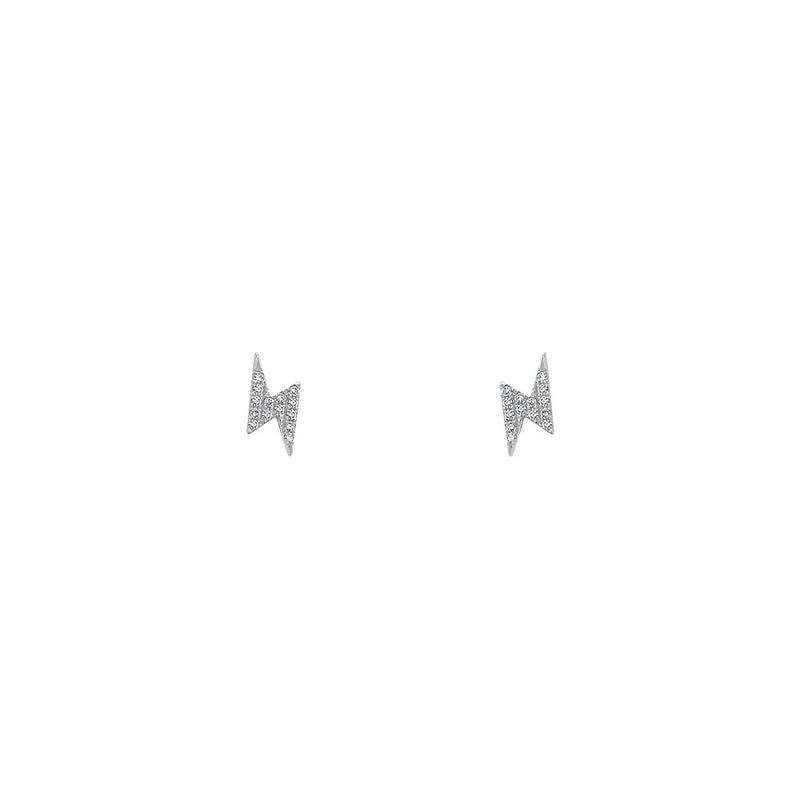 14 Karat White Gold Diamond Lightning Studs