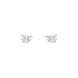 14 Karat White Gold Dragonfly Stud Earrings with Diamonds