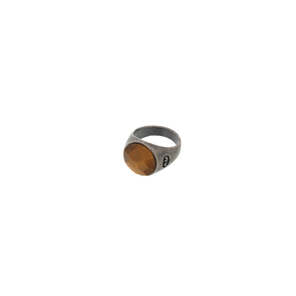 Sterling Silver Oxidized Finish ring with Tigers Eye