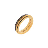 Sterling Silver and 18 Karat Yellow Gold Vermeil Acies Ring with Black Diamonds