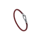 Red Woven Italian Leather Bracelet