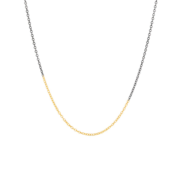Sterling Silver with Black Rhodium and 14 Karat Yellow Gold ALEXIS Chain