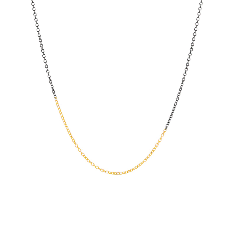 Sterling Silver with Black Rhodium and 14 Karat Yellow Gold ALEXIS Chain