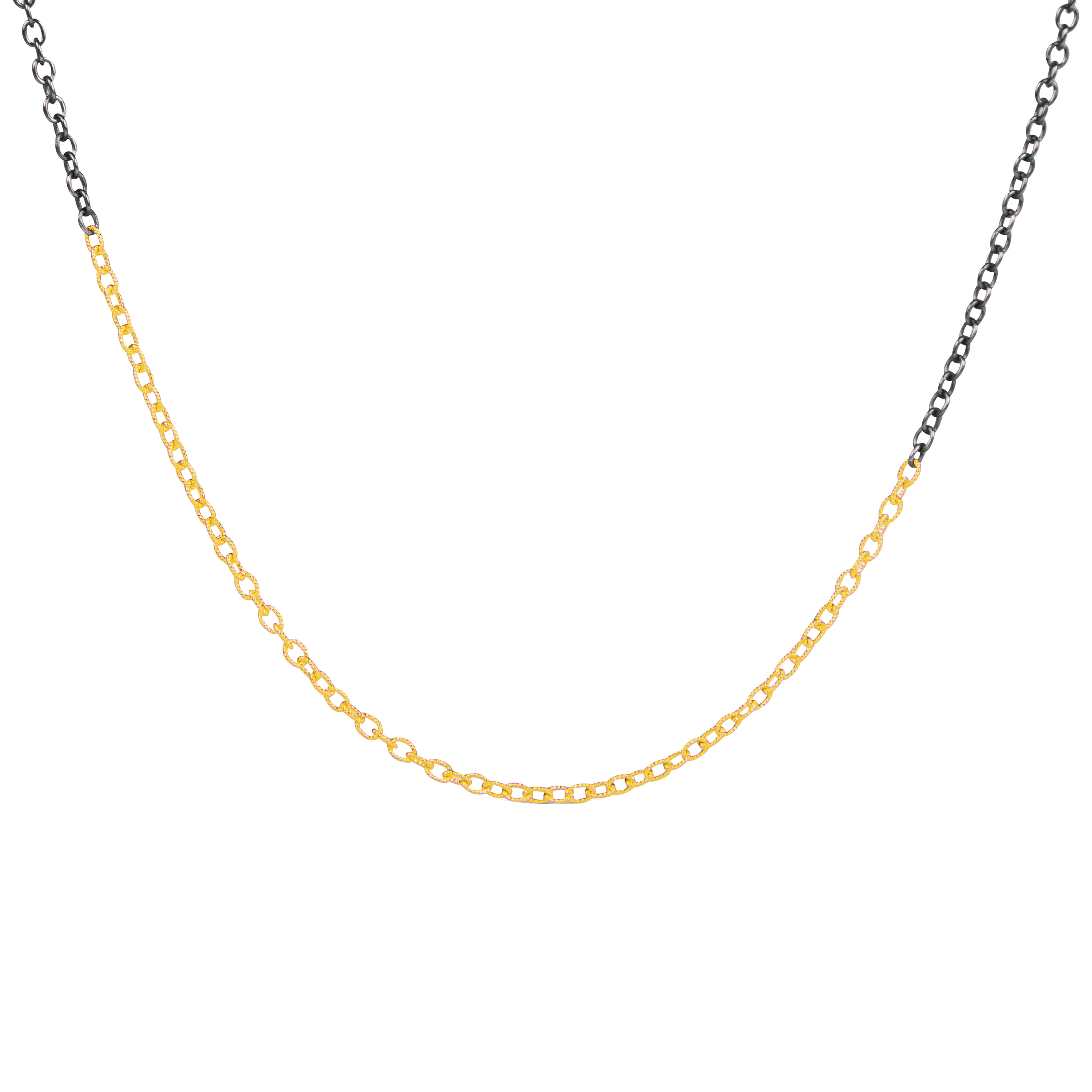 Sterling Silver with Black Rhodium and 14 Karat Yellow Gold ALEXIS Chain