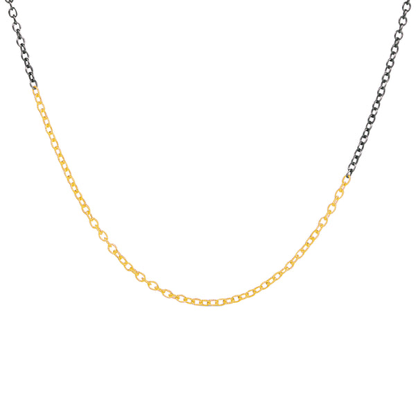 Sterling Silver with Black Rhodium and 14 Karat Yellow Gold ALEXIS Chain