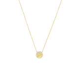 14 Karat Yellow Gold Confetti Disc Pendant Necklace with Diamonds