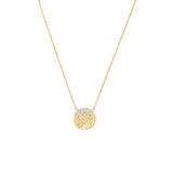 14 Karat Yellow Gold Confetti Disc Pendant Necklace with Diamonds