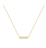 14 Karat Yellow Gold Confetti Barrel Necklace With Diamonds